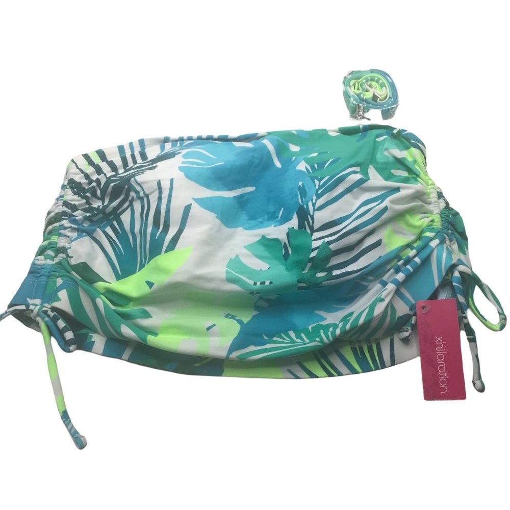 Xhilaration Women's Size 18W Longline Side-Cinch Bandeau Bikini Swim Top New